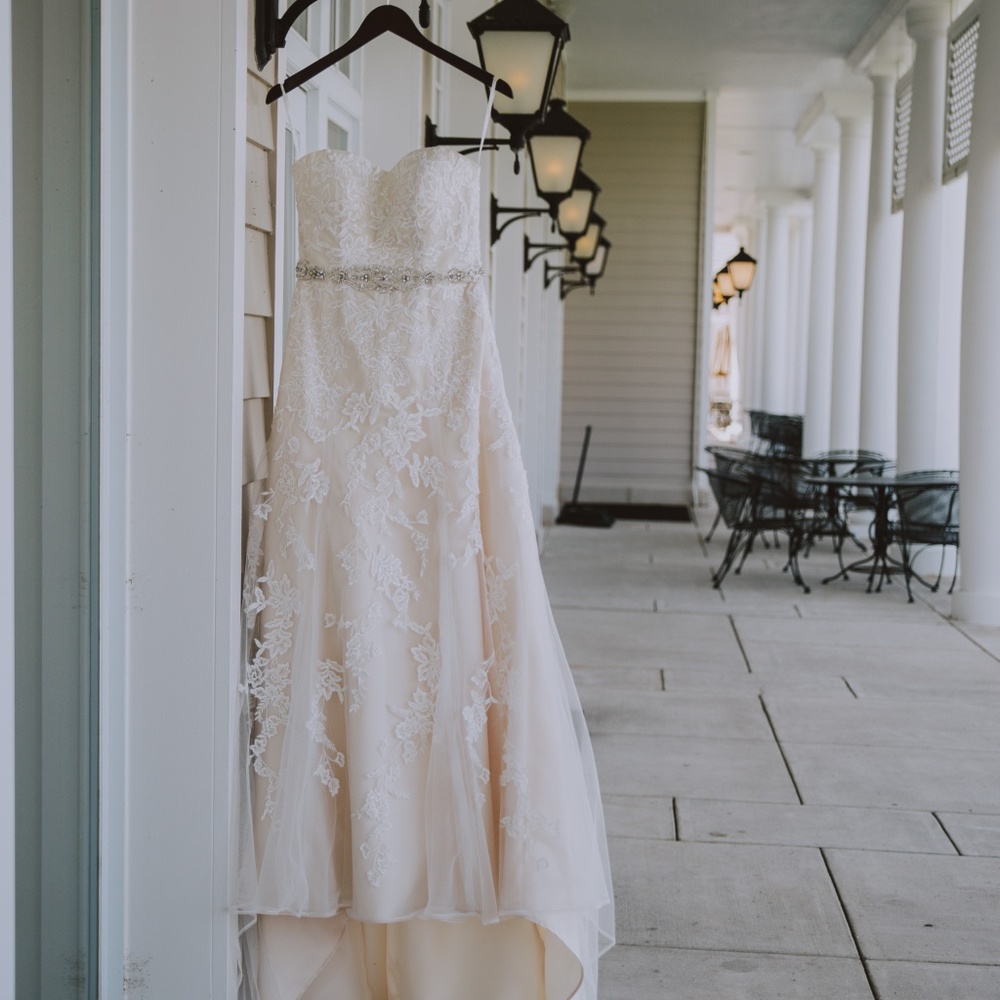 DAVID’S BRIDAL | Sweetheart A-Line Tulle & Lace Wedding Dress - Picture 5 of 7